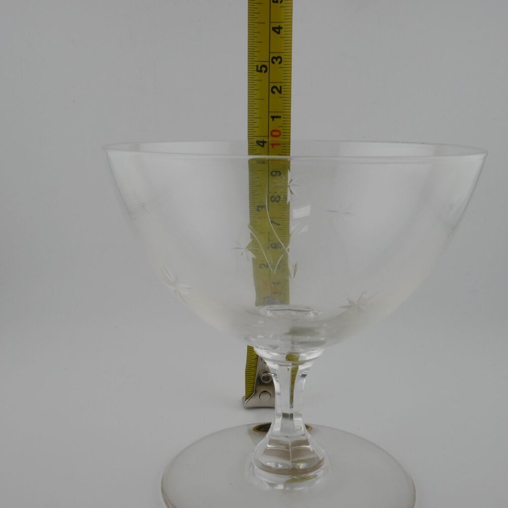 Vintage Crystal Sherbet Bowl With Etched Star Design "Easterling" - Picture 5 of 5